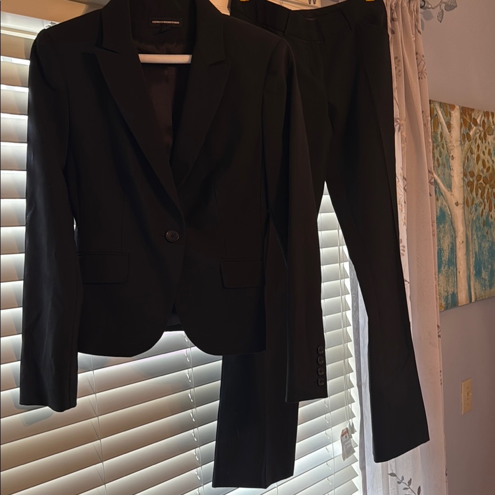 Express Black Blazer and Pants Suit Set